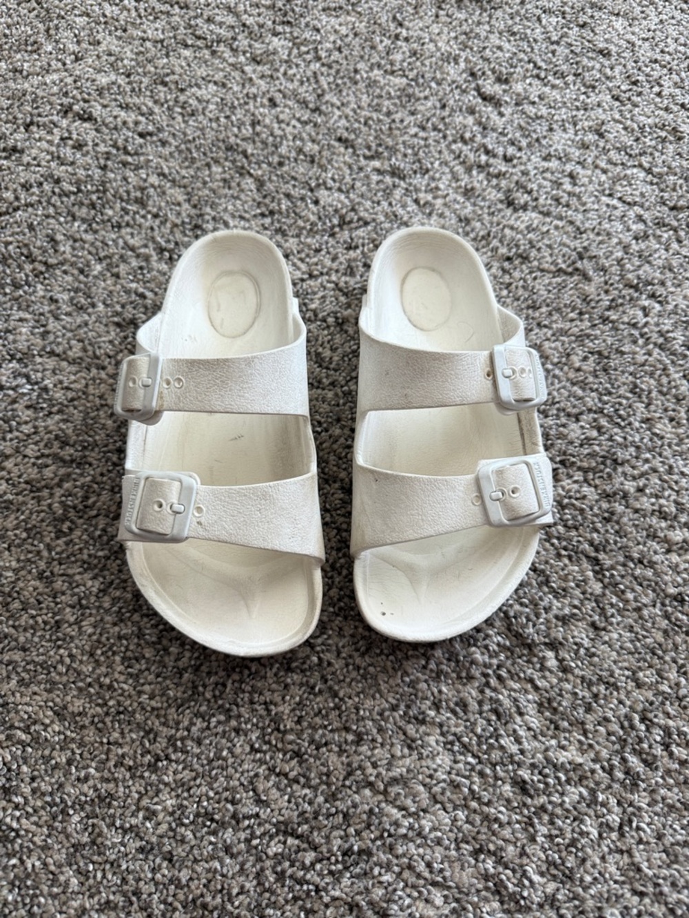Birkenstock Kids White Double-Strap Buckle Sandals